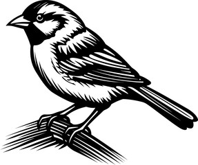 Sparrow Silhouette Icon Illustration