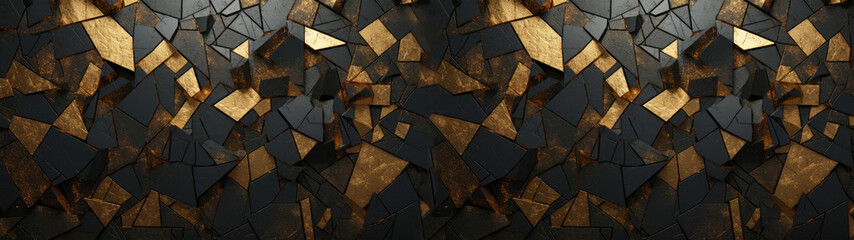 Black gold modern simple logical abstract background, banner and texture, like geometric elements, urban dark
