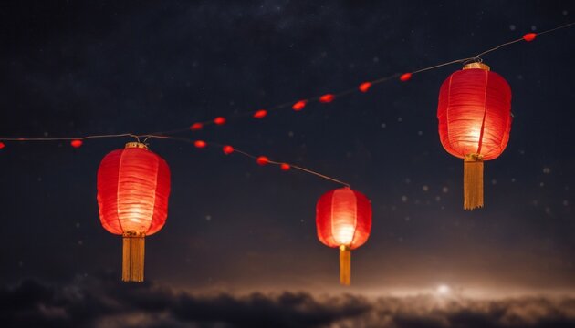 A Chinese lantern into the night sky, symbolizing hope for the new year