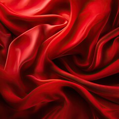 Obraz premium red satin background - generative ai