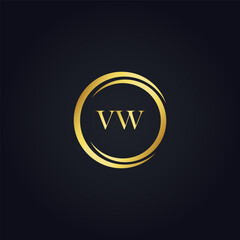 VW triangle letter logo design with triangle shape. VW triangle logo design monogram. VW triangle vector logo template with red color. VW triangular logo Simple, Elegant, and Luxurious design.2 latter