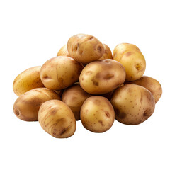 Potatoes isolated on a transparent background. Concept of food.