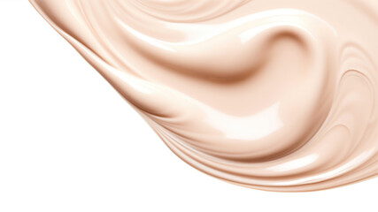 Texture of smudge cosmetic bb or cc cream foundation liquid background, isolated white