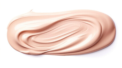 Texture of smudge cosmetic bb or cc cream foundation liquid background, isolated white