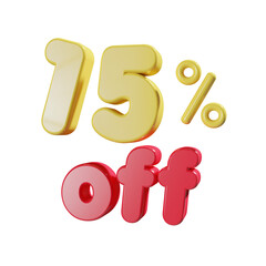 fifteen percent sale off in yellow theme