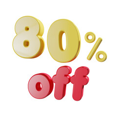 eighty percent sale off in yellow theme