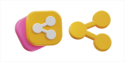 3d share icon vector illustration set