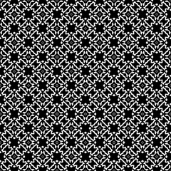 Black and white seamless abstract pattern. Background and backdrop. Grayscale ornamental design. Mosaic ornaments. Vector graphic illustration. EPS10.