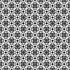 Black and white seamless abstract pattern. Background and backdrop. Grayscale ornamental design. Mosaic ornaments. Vector graphic illustration. EPS10.