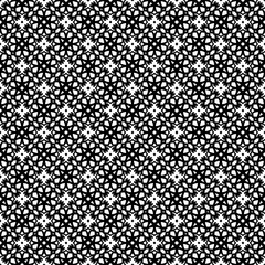 Black and white seamless abstract pattern. Background and backdrop. Grayscale ornamental design. Mosaic ornaments. Vector graphic illustration. EPS10.