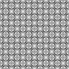Black and white seamless abstract pattern. Background and backdrop. Grayscale ornamental design. Mosaic ornaments. Vector graphic illustration. EPS10.
