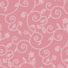 Floral Seamless Pattern. Vector Background.	 - 660568757
