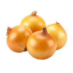 Yellow onion isolated on a transparent background.