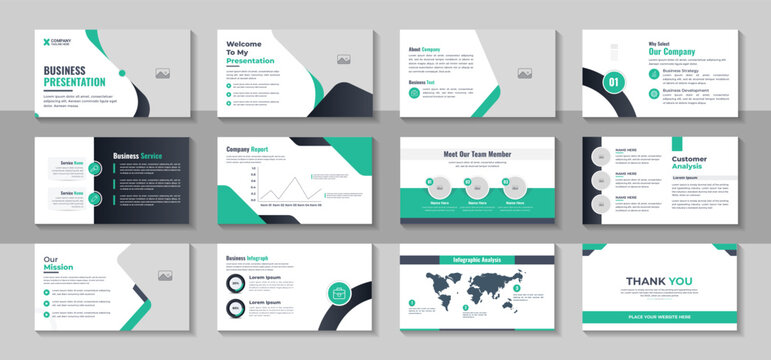 Business presentation template, Elements of infographics for presentation templates