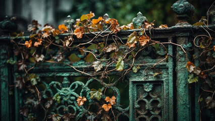 vines on old iron gate