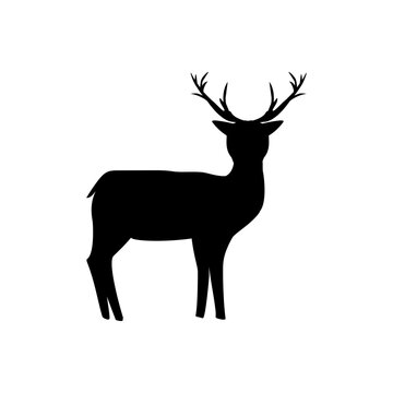 Black silhouette of deer