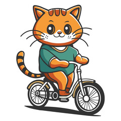 cute cat on bicycle