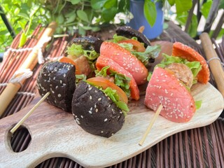 Blank and pink mini burger