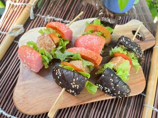 Blank and pink mini burger