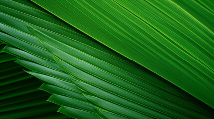 GREEN PALM LEAF, CLOSE-UP, MACRO, ABSTRACT BACKGROUND, HORIZONTAL IMAGE. image created by legal AI