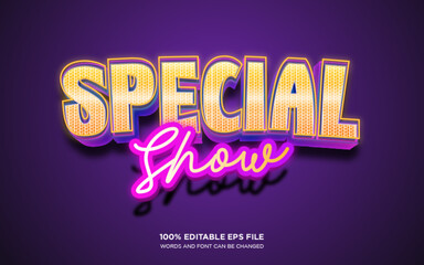 Special Show 3D editable text style effect