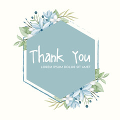 blue flowers thank you frame