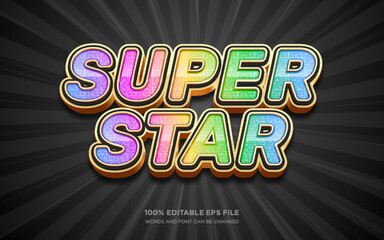 Super Star 3D editable text style effect