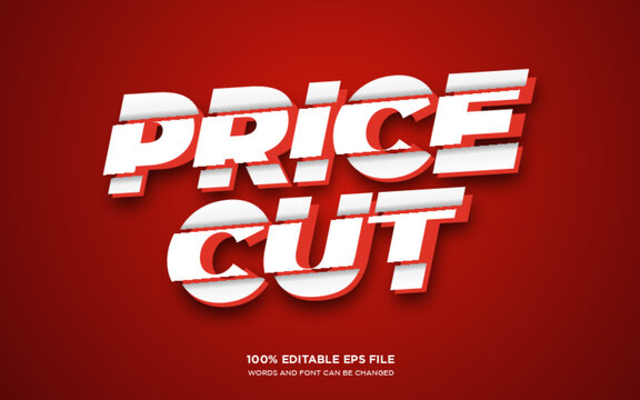 Price Cut 3d editable text style effect