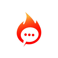 Fire chat logo symbol icon