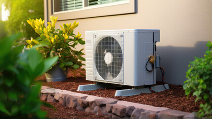 Air condition outdoor unit compressor outside the house