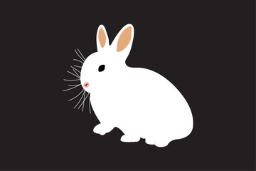 White Rabbit symbol of 2023 Chinese New Year. Vector 3d illustration. New Year's greeting card with rabbit, the Chinese, or Japanese zodiac sign for 2023.
