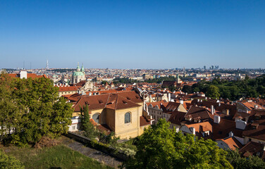 Fototapeta na wymiar Bird's eye view of Vienna city from the Castle, Vienna Czechia.