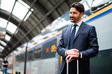 Portrait of a commuter in a train station