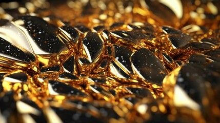 Abstract background with gliter gold 3d render.Generative AI