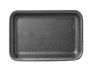 black empty foam food tray