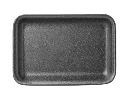 black empty foam food tray