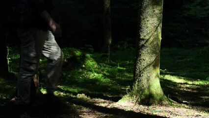 a man with a large backpack got lost in the forest