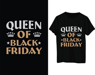 Fototapeta premium Queen of black friday tshirt design