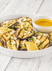 Grilled eggplant with vinaigrette