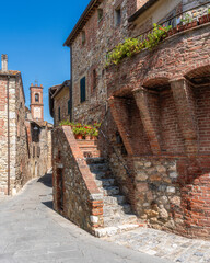 The beautiful village of Civitella Marittima on a sunny summer afternoon. Province of Grosseto,...
