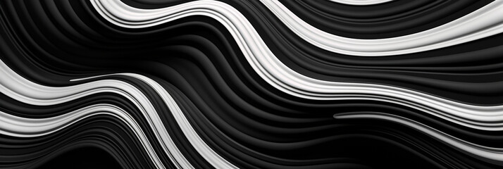 ornate black and white pattern of vertical wavy lines created with Generative Ai