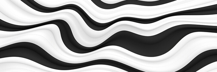 ornate black and white pattern of vertical wavy lines created with Generative Ai