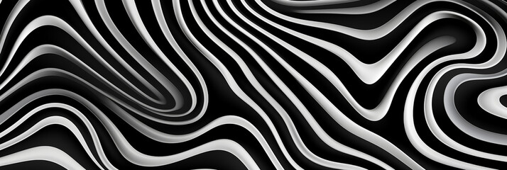 Fototapeta na wymiar ornate black and white pattern of vertical wavy lines created with Generative Ai