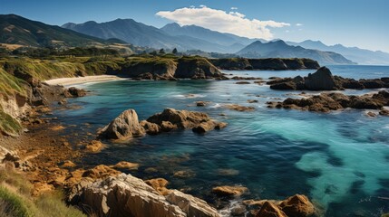 Fototapeta na wymiar Amazing fictional landscape inspired by Big Sur
