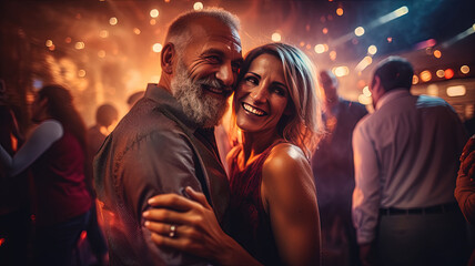 Man and woman dancing in a nightclub - Powered by Adobe