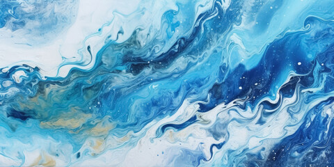 bstract Marbled Acrylic Oil Paint Ink Painted Waves Painting Texture Colorful Background Banner