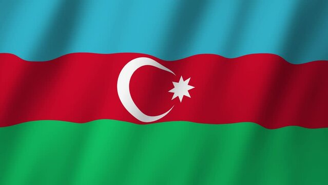 Azerbaijan Flag. National 3d Azerbaijan flag waving. Flag of Azerbaijan footage video waving in wind. Flag of Azerbaijan 4K Animation