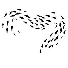 Swimming Fish Sillhouette  - obrazy, fototapety, plakaty