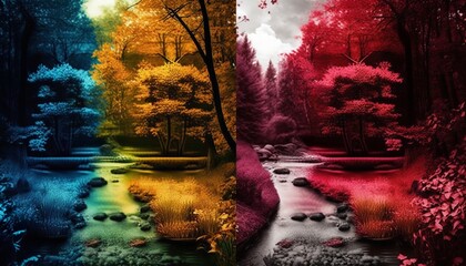 a picture of a tree made with wonderful colors