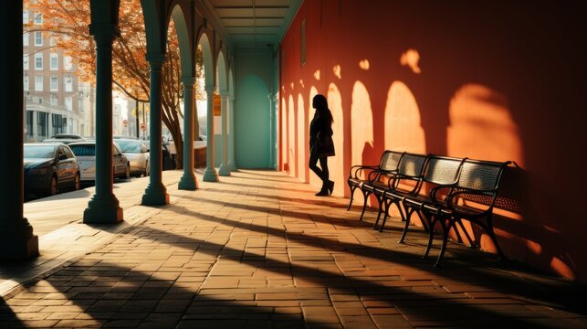 People Walking In Front Of Colorful Wall